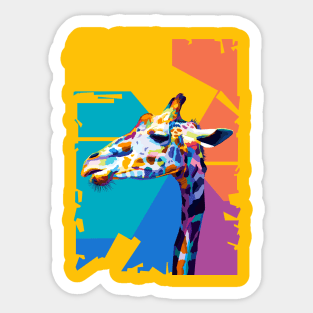 Animals Giraffe Wpap Art Sticker